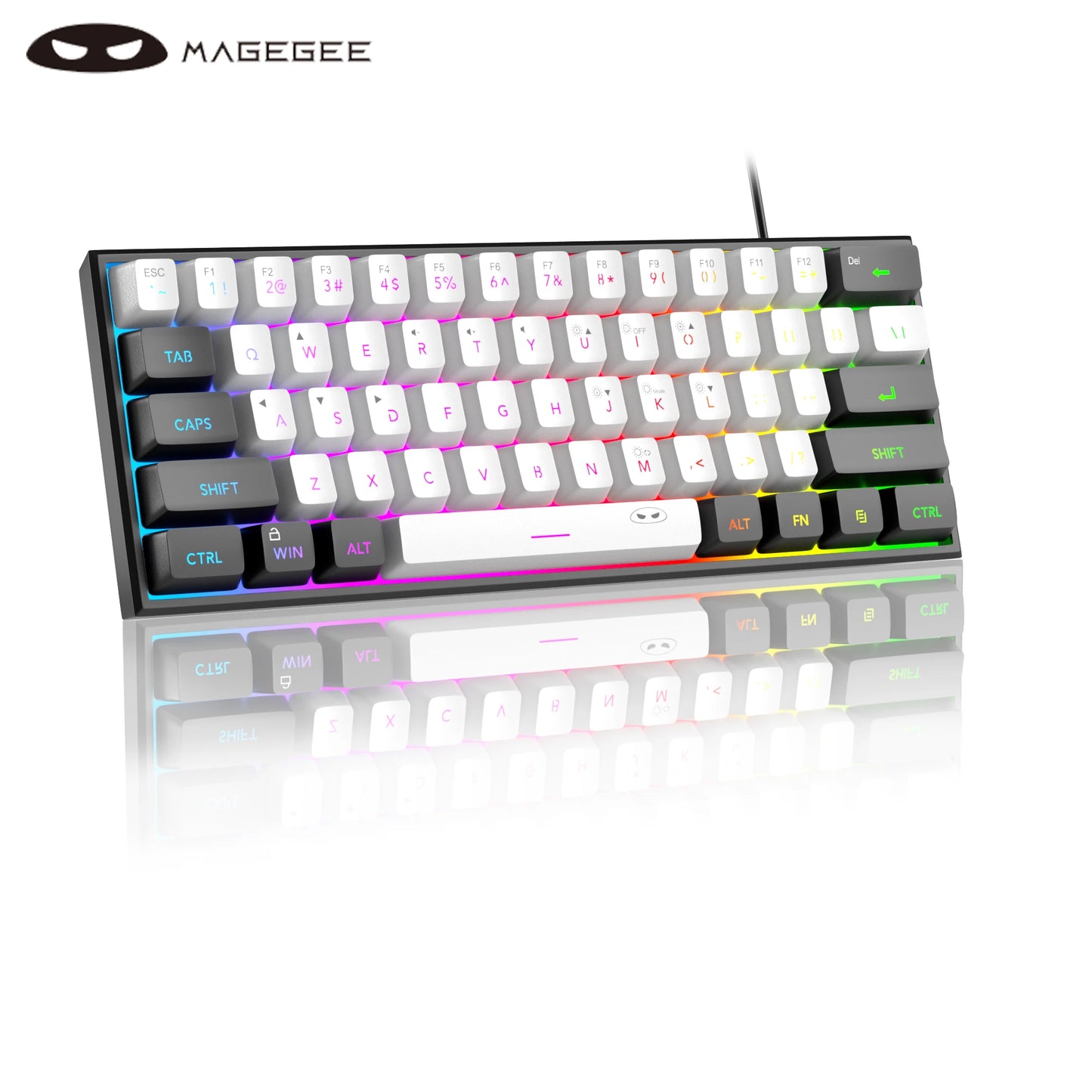 60% Compact Wired Keyboard 61 Keys RGB Backlight