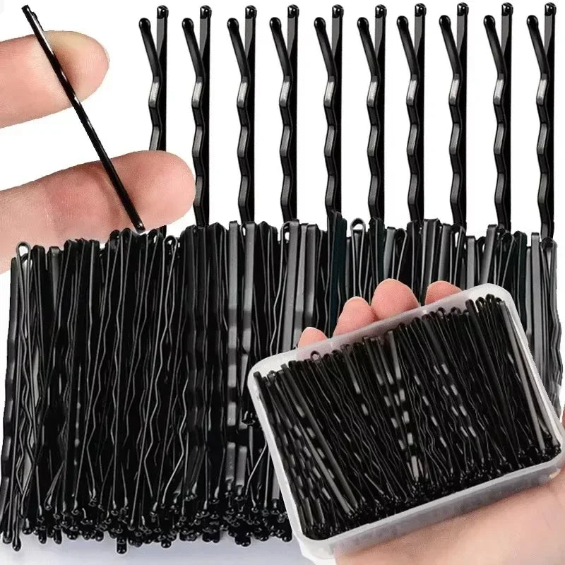 60-600pcs Black Hairpins