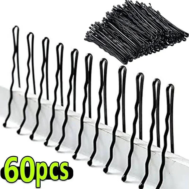 60-600pcs Black Hairpins