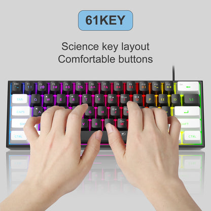 60% Compact Wired Keyboard 61 Keys RGB Backlight