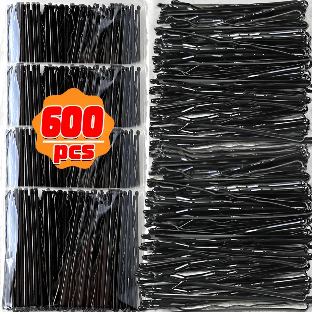 60-600pcs Black Hairpins