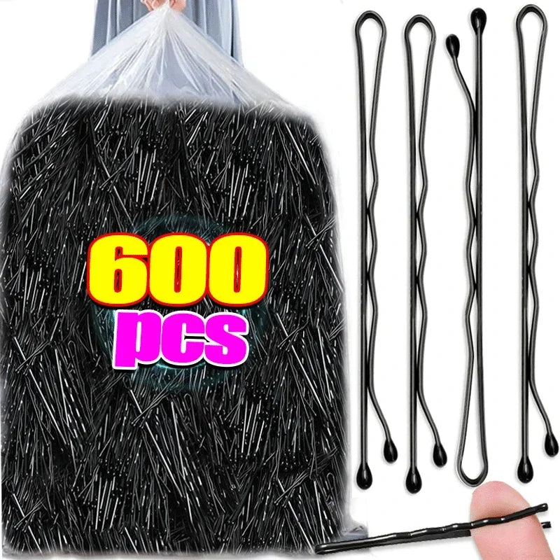 60-600pcs Black Hairpins