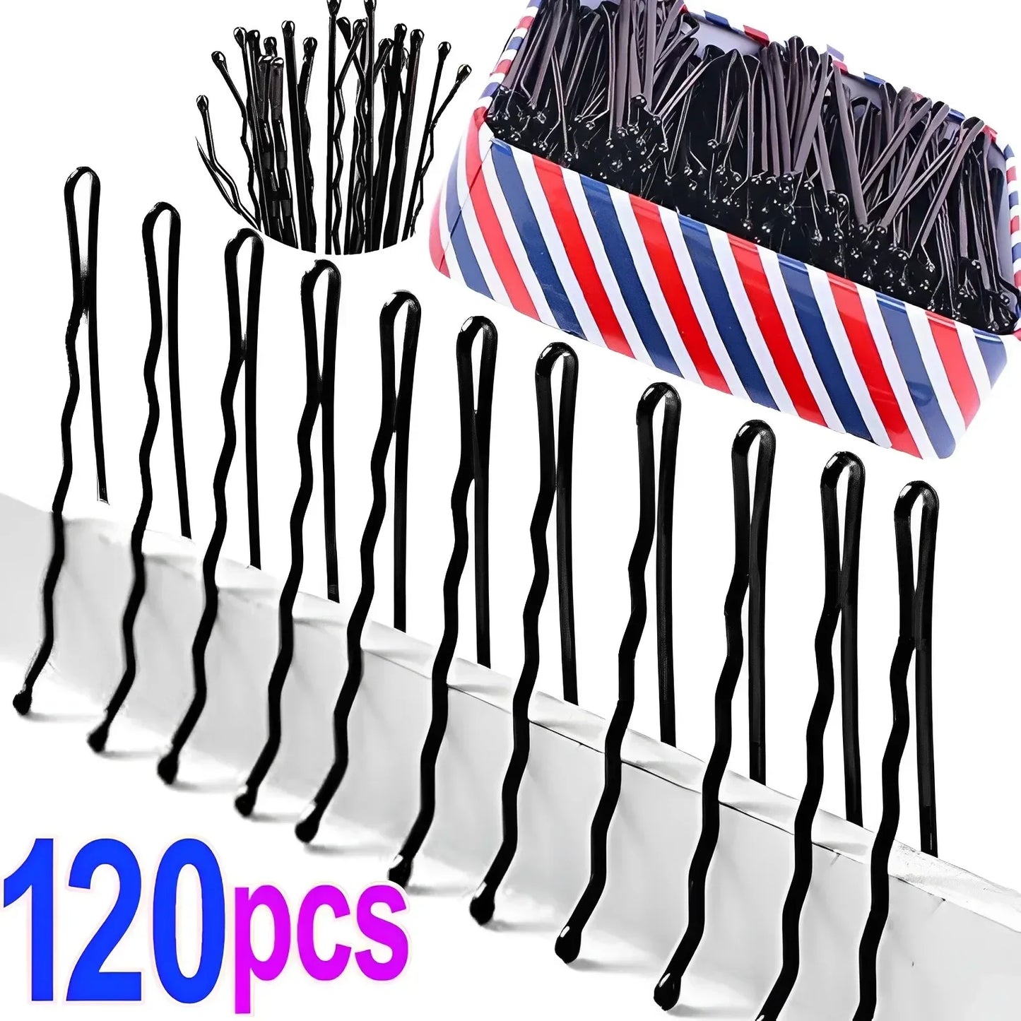 60-600pcs Black Hairpins