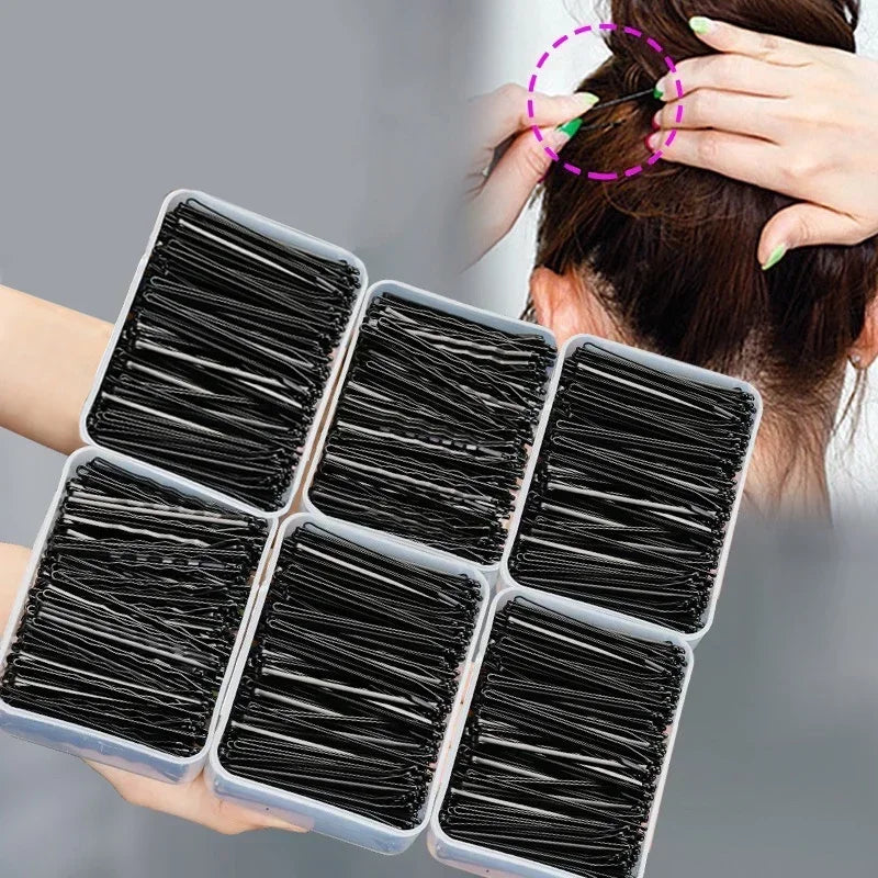 60-600pcs Black Hairpins