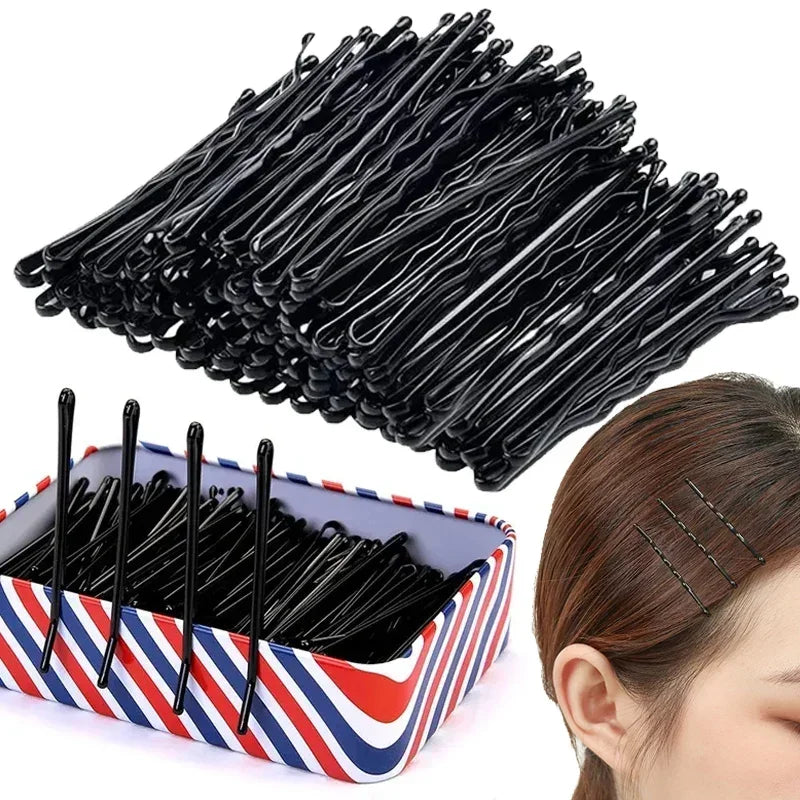 60-600pcs Black Hairpins