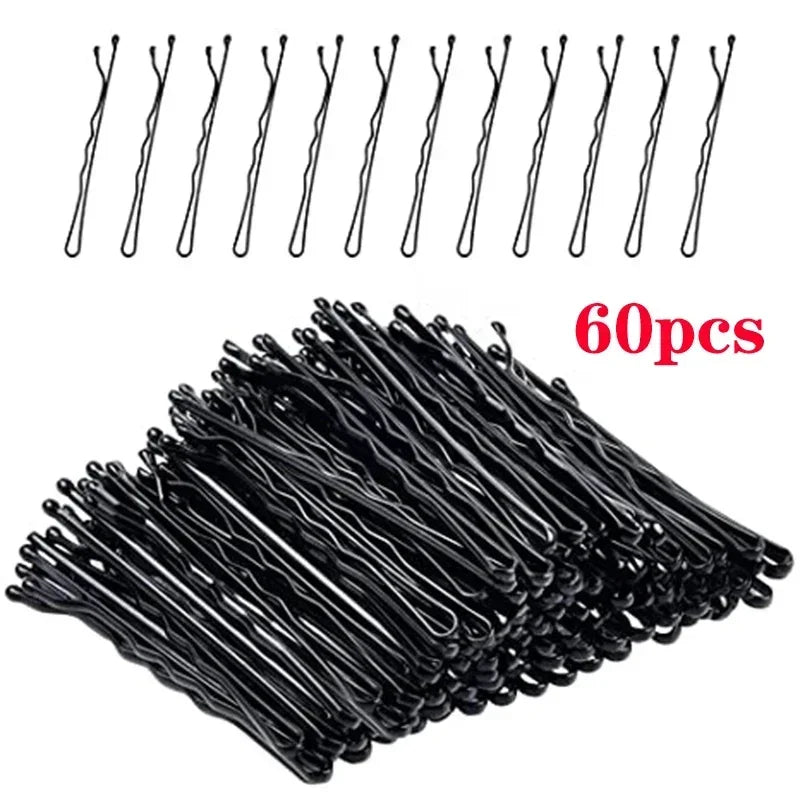 60-600pcs Black Hairpins